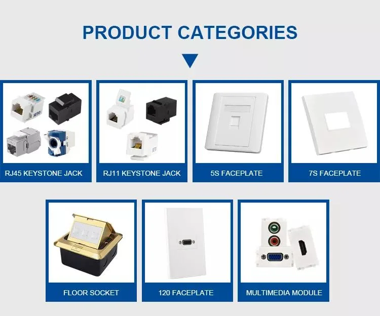 RJ45 CAT6A Keystone Jack Shielded FTP 8p8c Keystone Module Connector