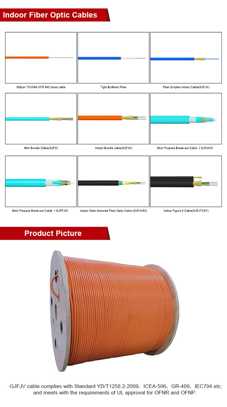 Indoor Tight Buffered Single Mode Fiber Optic GJFJV Network