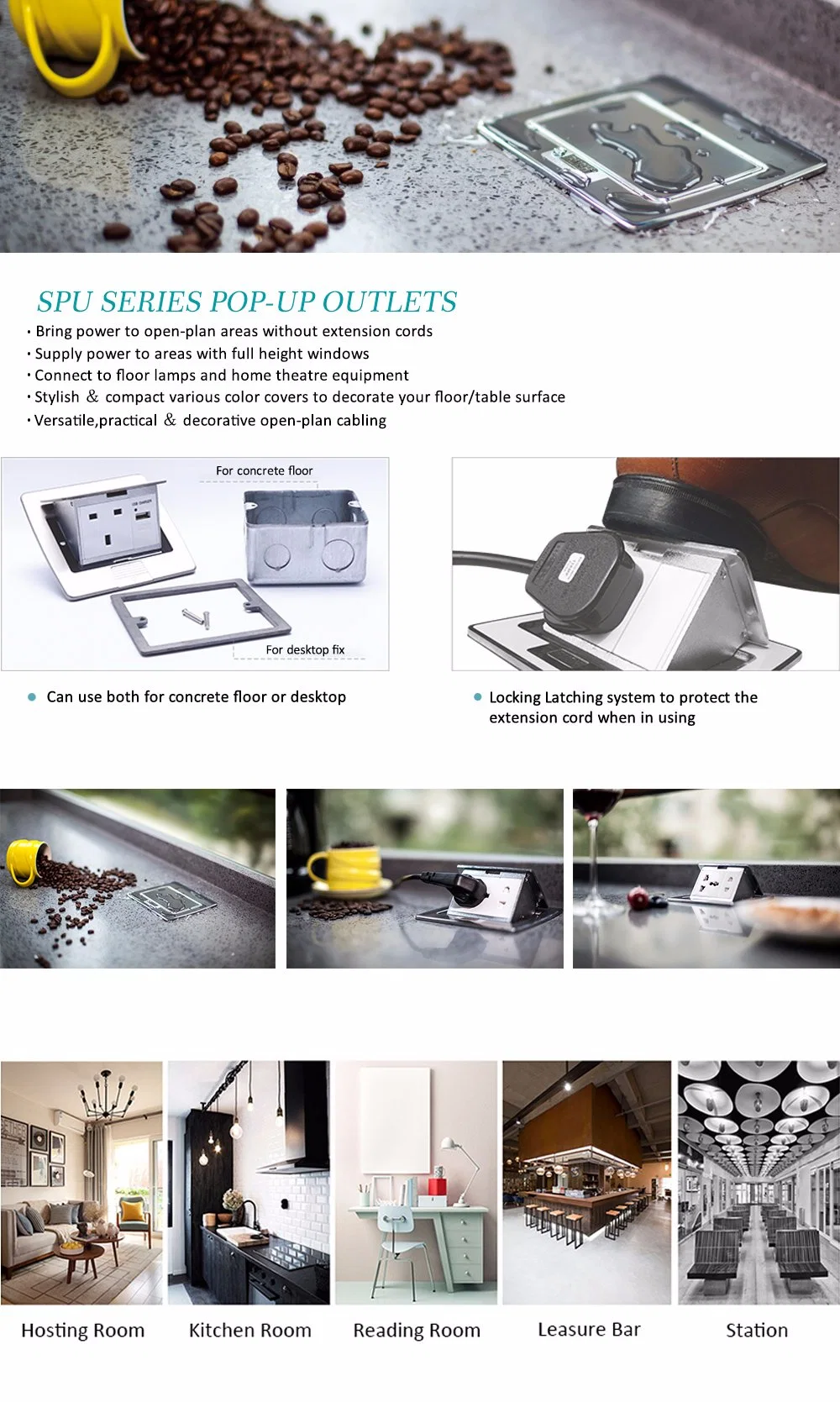 Pop up Power Socket Floor Socket Boxes