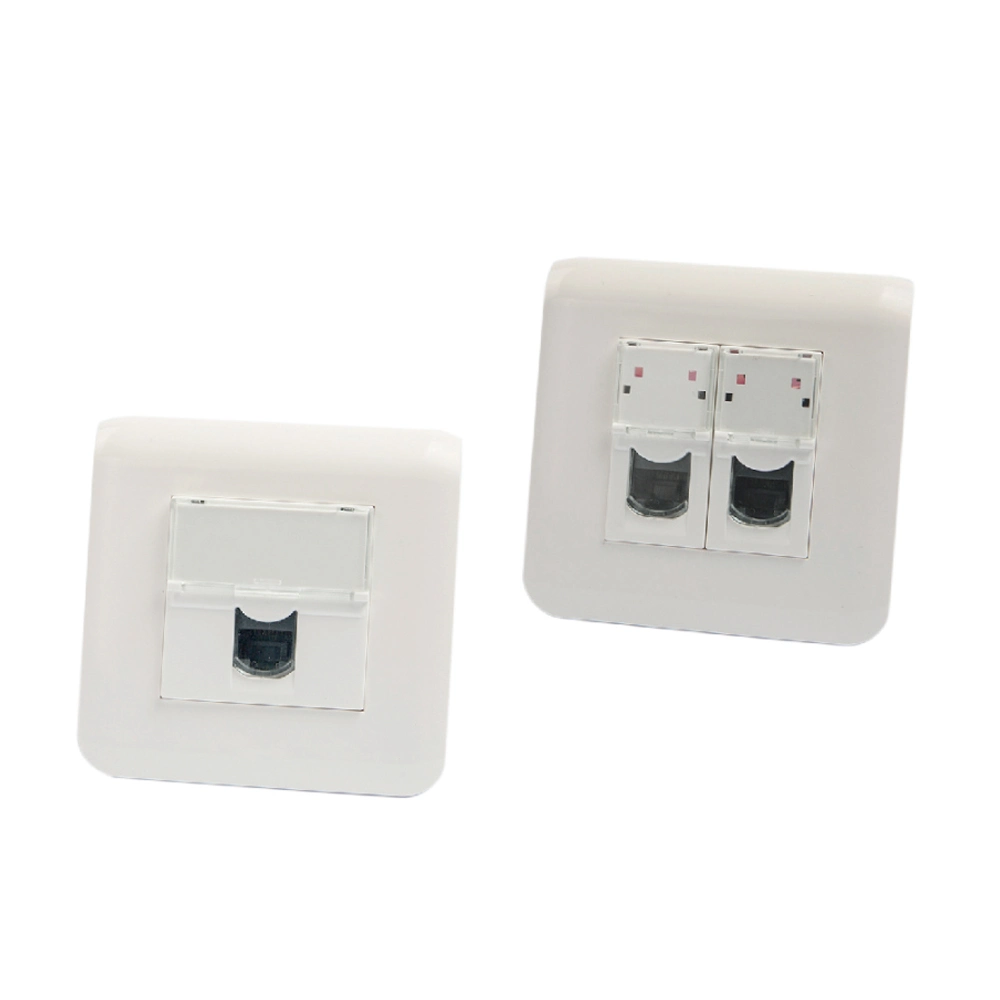 1 2 Port Network RJ45 Wall Face Plate Socket Cat5 CAT6 Face Plate